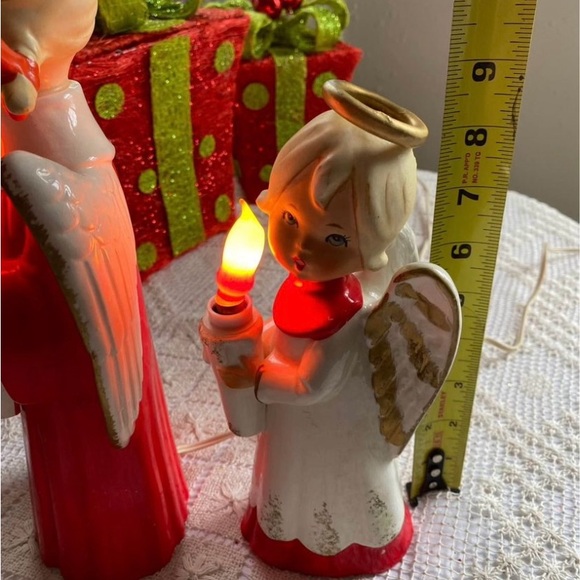 Japan RARE Electric Hand-painted Chalkware Angels 1960’s - Picture 6 of 8